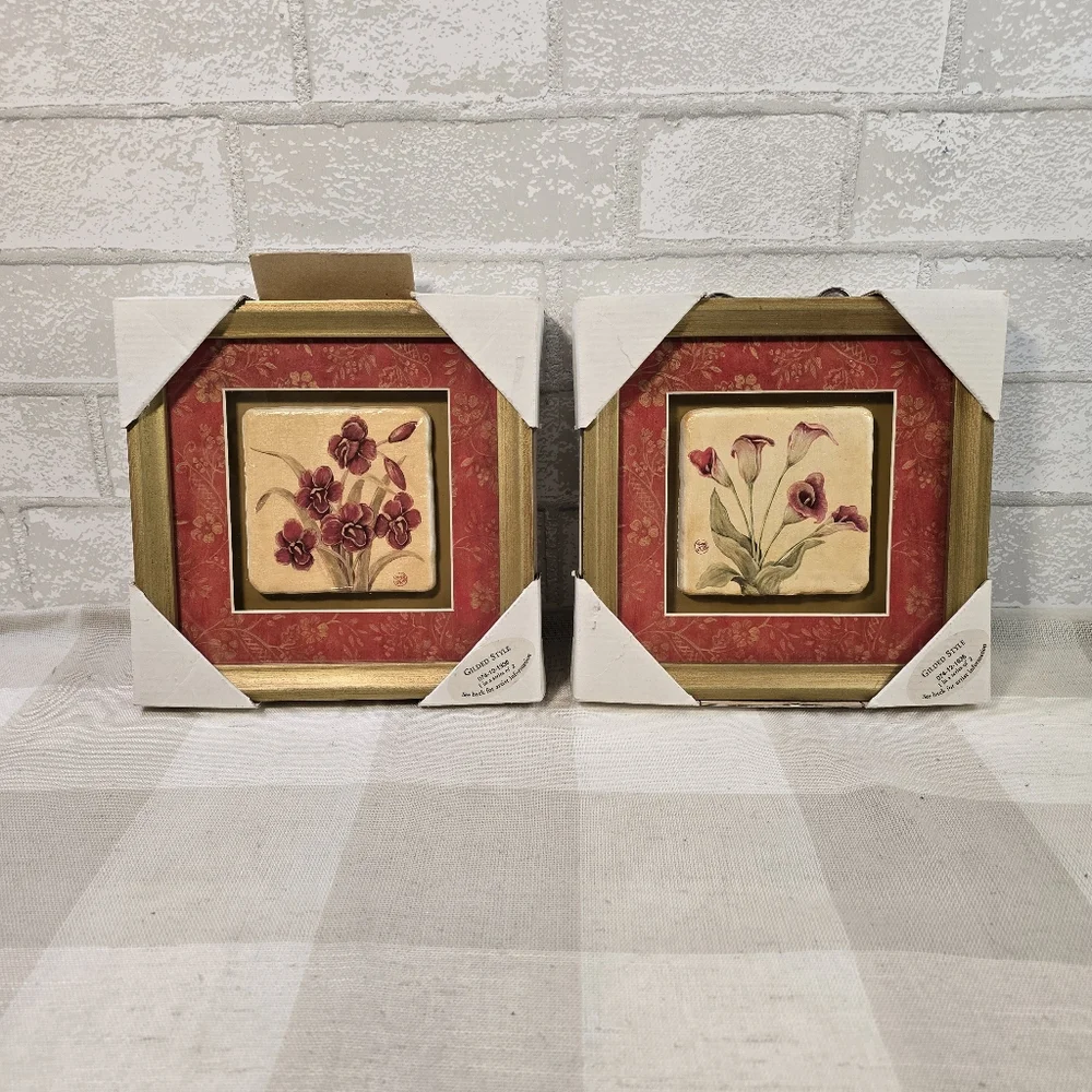 Target Home Gilded Floral Framed Tile Decor By Jo Moulton